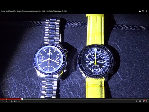 Lume Duel Round 3 -  Omega Speedmaster Automatic Ref. 3539.5 Vs Seiko Flightmaster SNA411