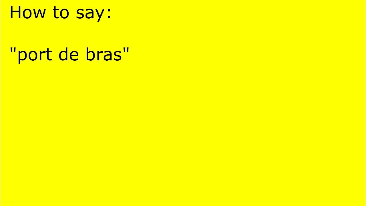 How to pronounce port de bras 