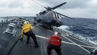 How Helicopters Land in Rough Seas