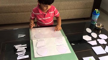 Moksh in 2D Geometrical Shapes Matching & Labelling File Folder Activity:Montessori 3 Parts Card