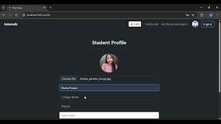 AI BASED INTERNSHIP RECOMMENDATION ENGINE 