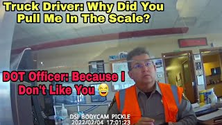 Trucker Straight Up Asked DOT Officer About Having An Unauthorized Person In The Cab 😵