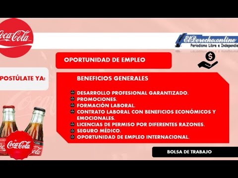 Implacable Acusación Malentendido Femsa Coca-Cola Bolsa de Empleo México Beneficios, Requisitos, Postulación,  - YouTube