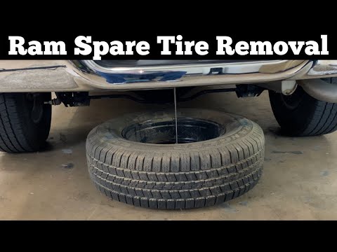 How To Remove A 2009 - 2021 Dodge Ram Spare Tire - Jack Removal Location - Change Flat Tire