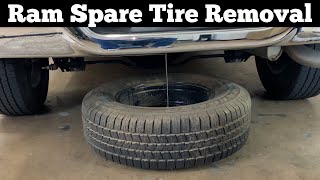 How To Remove A 2009  2021 Dodge Ram Spare Tire  Jack Removal Location  Change Flat Tire