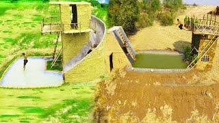 180 Days Building Luxury Clay Water Palace, Swimming Pool & With Water Slide Around House [TOP2]