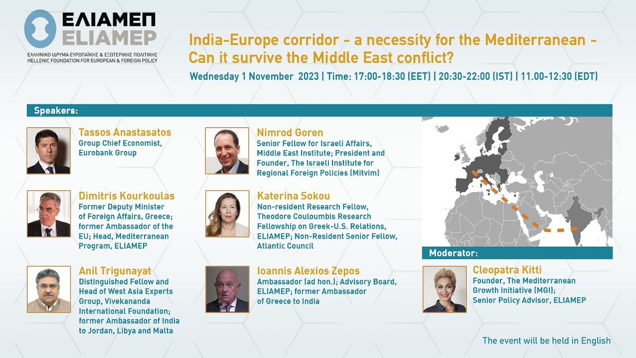 India-Europe corridor – a necessity for the Mediterranean – Can it survive the Middle East conflict?