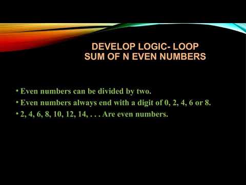 Programming Logic - Sum of n Even Numbers - Logic - Algorithm- Loop