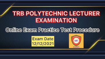 TRB Polytechnic Lecturer Examination/Online Exam Practice Test Procedure