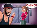 Innocent Girl Trapped In The Elevator With A Creepy Neighbor