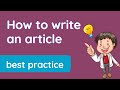 How to write an article