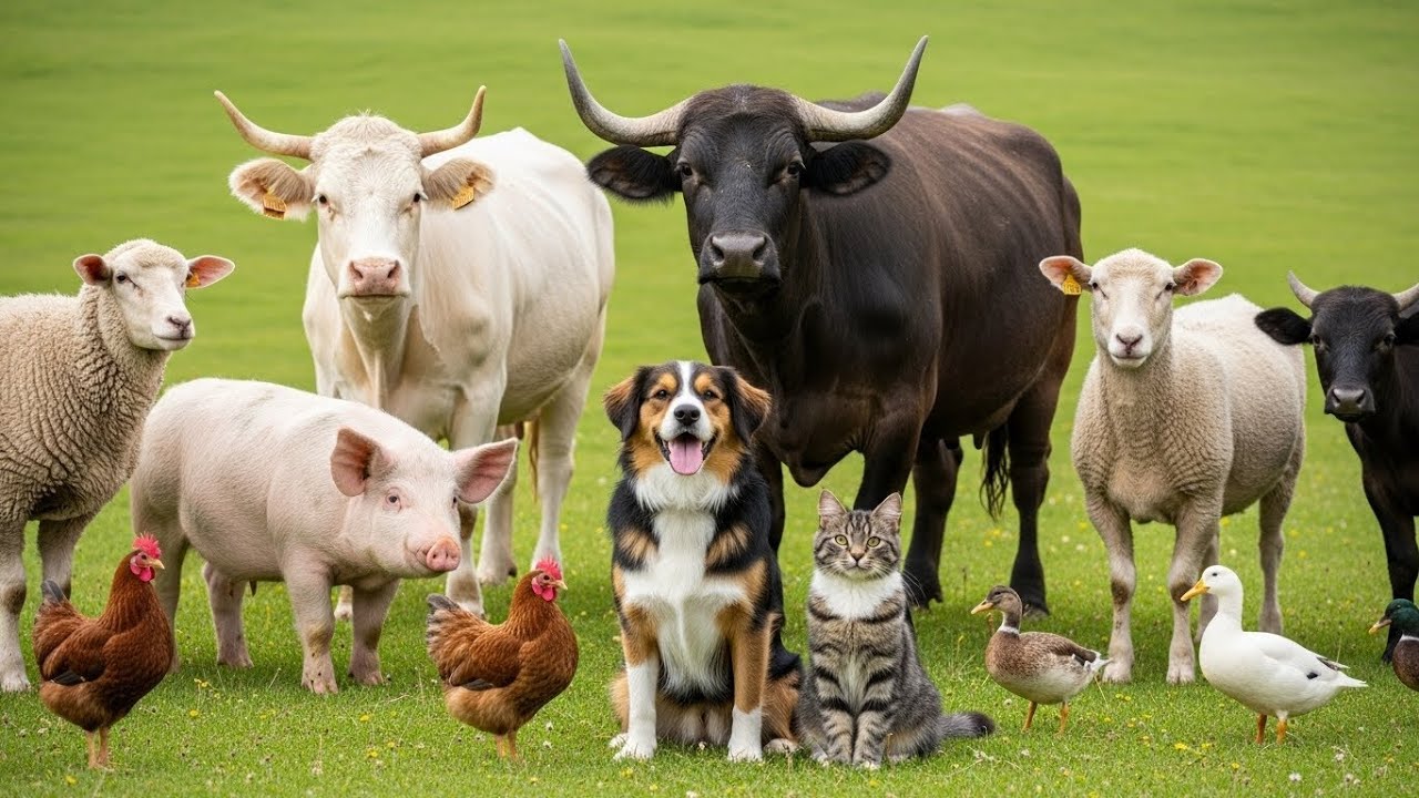 Discovering the Animals Around Us: Chicken, Dog, Elephant, Piglet, Buffalo, Goat| Animal Sounds