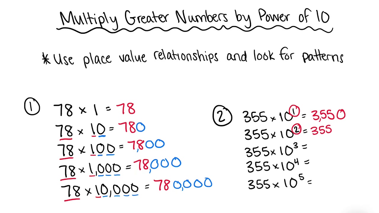 Multiply Greater Numbers By Powers Of 10 Worksheet