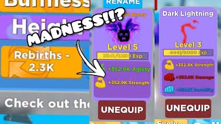 Getting 2.3k rebirhts with MASSIVE GLITCHED Pets!!?-Roblox Muscle legends