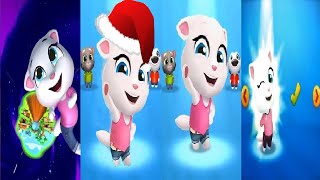 TALKING TOM GOLD RUN 1VS 2 First Version VS Christmas 2022  2023 VS Halloween Angela  Talking Becca screenshot 5