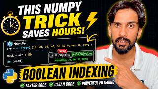 Boolean Indexing in NumPy Explained | Filter Data Like a Pro 🔥 | Python NumPy Tutorial