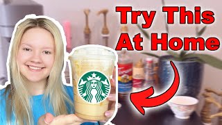 How To Make A Starbucks Caramel Ribbon Crunch Frappuccino (EASY)