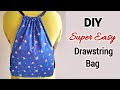 SUPER EASY !!! DIY Drawstring Backpack | Step by step - easy sewing tutorial | Bag making ideas image
