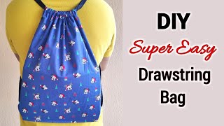 SUPER EASY !!! DIY Drawstring Backpack | Step by step  easy sewing tutorial | Bag making ideas