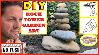 DIY Garden Rock Tower Art | No Fuss