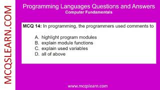Programming Languages MCQ Questions Answers | Programming Languages Notes | Class 8–12 Ch 13 PDF MCQ