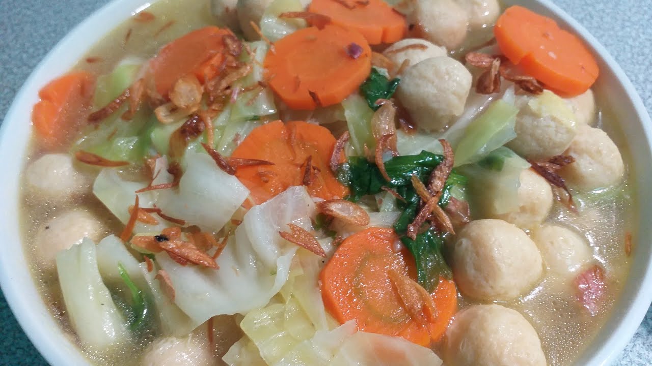 RESEP SAYUR SOP BAKSO IKAN - YouTube