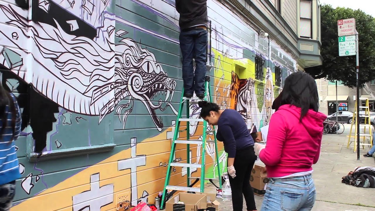 No Human Being is Illegal Mural at Grandma's Deli YouTube