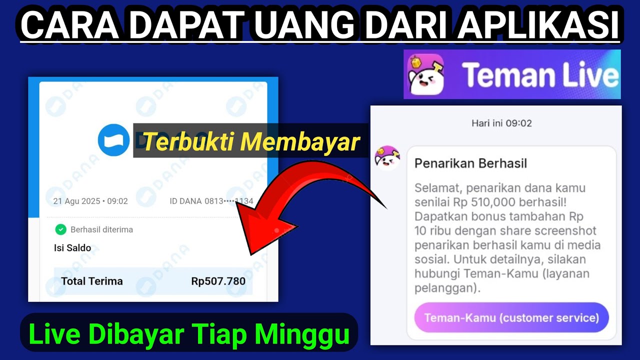Live Dibayar || Cara Dapat & Tarik Uang Dari Apk Teman Live