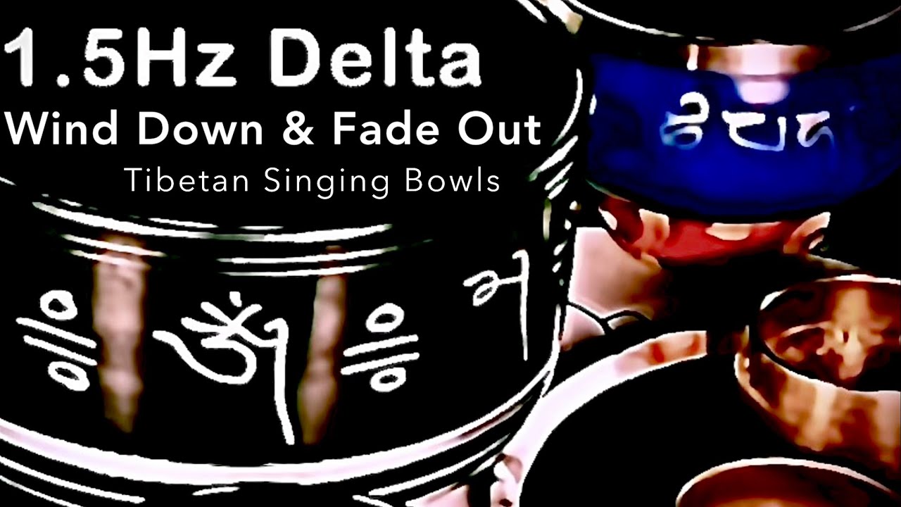 Delta Sleep Waves | Binaural Beats with Singing Bowls & Ocean Surf | 1 Hour Wind Down Fade to Black