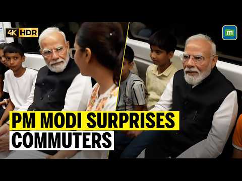 PM Modi Takes Delhi Metro Ride To Reach SRCC College, Interacts With Commuters
