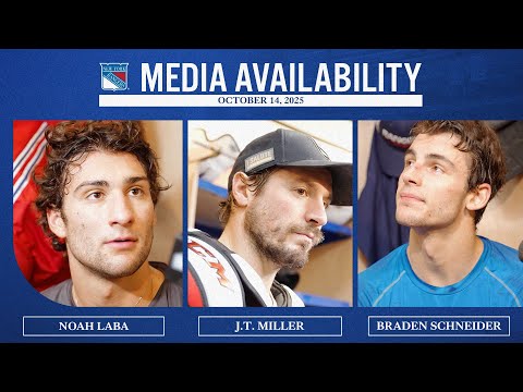 NYR vs EDM: Noah Laba, J.T. Miller & Braden Schneider Pregame Media Availability | Oct. 14, 2025