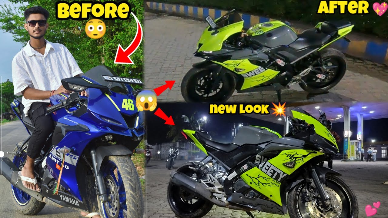 Best Wrapping Fro R15 V3 😍 | Finally Bike Wrap Kar Diya 💖 | Before ...