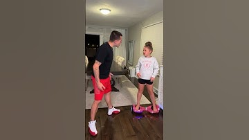 Dad catches daughter riding hover board in house & breaks it #shorts