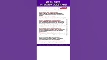 Cabin Crew Interview Questions and Answers | Cabin Crew Job Interview