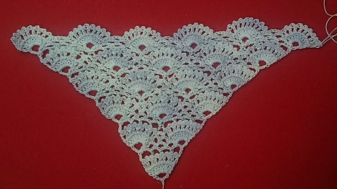 DIY CROCHET TRIÂNGULO EM LEQUE MUITO FÁCIL E RÁPIDO DE FAZER HD