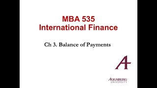 Ch 3 Part 1.  Balance of Payment Accounting