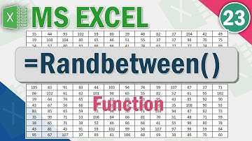 Use of Randbetween formula. | How to type random numbers in excel. | Randbetween funtion in excel.