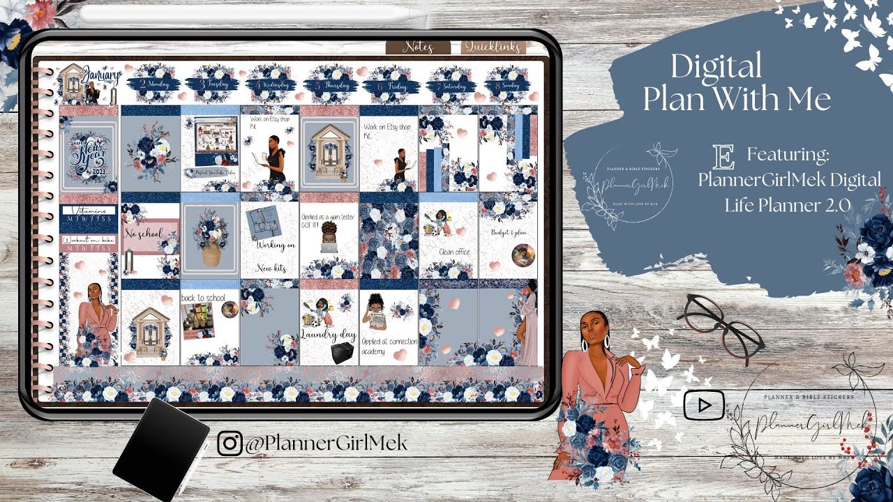 Digital Plan With Me Jan 2nd- 8th | Featuring: PlannerGirlMek New ...