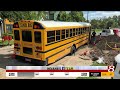 Contractor cited with right-of-way violation after bus gets stuck in hole