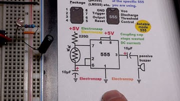 Light Dependent Resistor LDR controls passive buzzer astable 555 learning electronics shorts 93