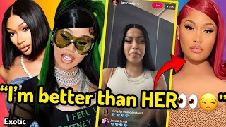 Cardi b & Megan TROLLS Nicki Minaj on IG live🤯ice spice new hair⁉️Sexy red PREGGO👀🫖