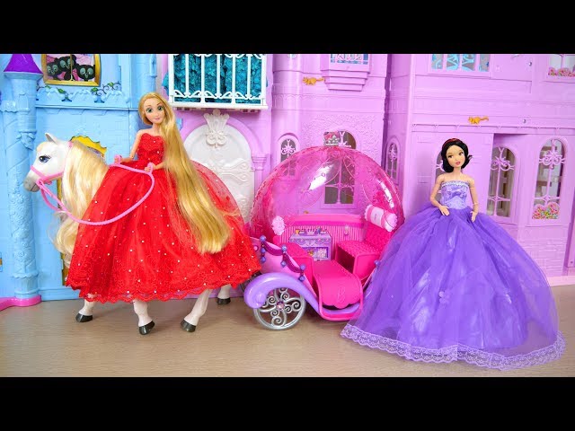 Princess Snow white Rapunzel Castle Bedroom Morning Dress up Gaun boneka Putri Vestido de Princesa class=