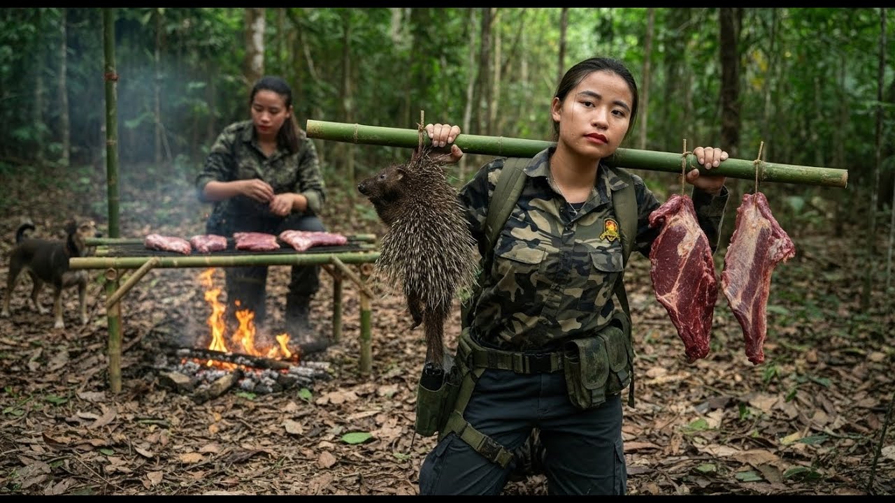 200 Days Solo Survival: Monster Attacks, Being Trapped & Smoking Meat for Long-Term Survival