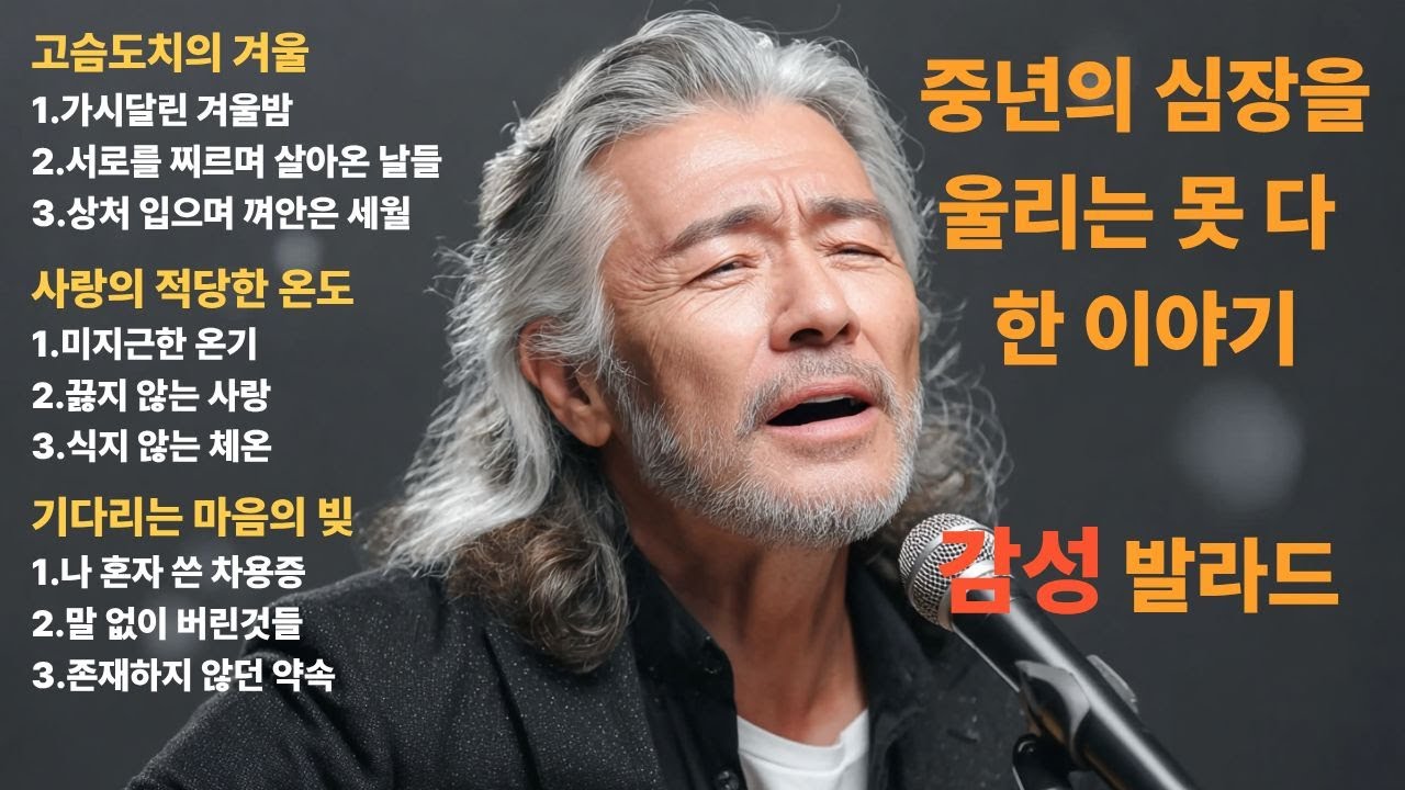 [K-ballad] 🐎어디가서 말하지 못하는 중년 을 위로 해주는 노래 모음 🧋말로 표현 못한 가슴속 이야기 (1편)