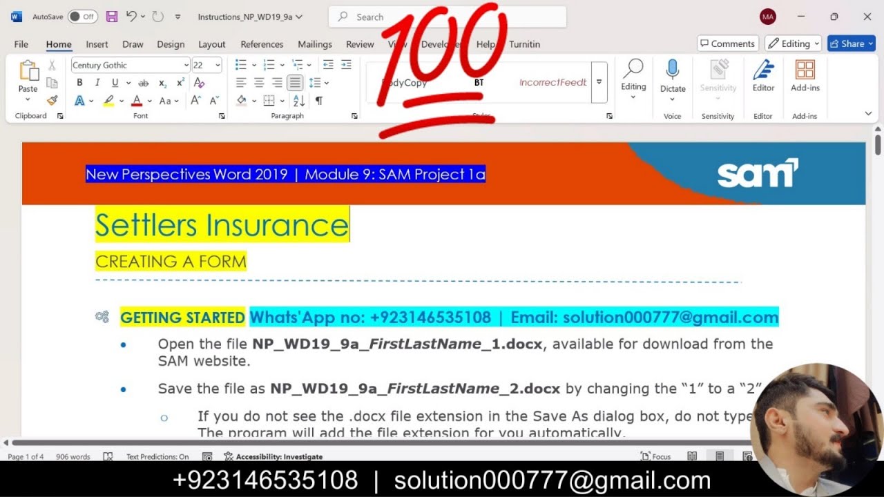 New Perspectives Word 2019 | Module 9: SAM Project 1a #Settlers_Insurance #wordmodule9samproject1a