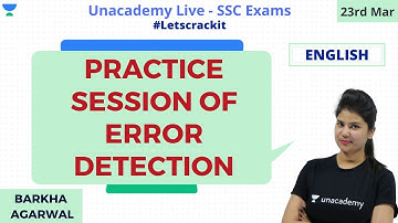 Practice Session of Error Detection | Unacademy | Barkha Agrawal