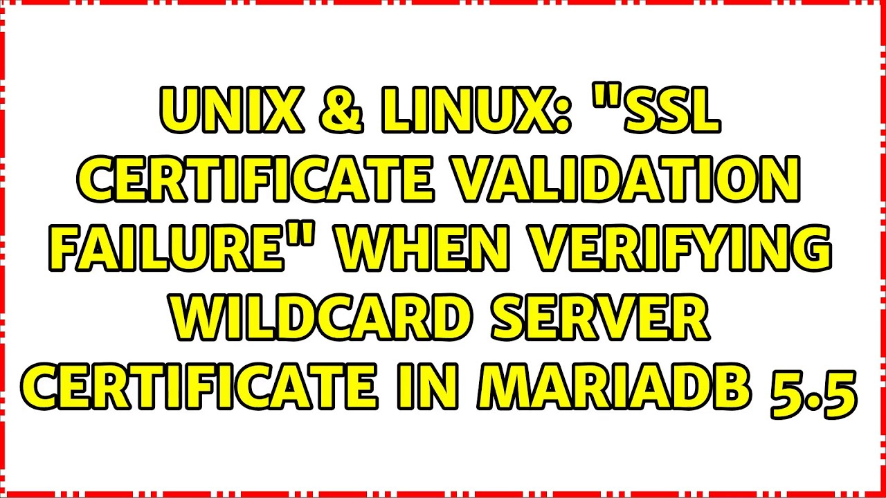 Failed to validate certificate