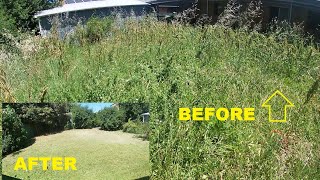 Mowing overgrown lawn with #Honda lawn mower - Overgrown cleanup by Lawn Care - IMM @Lawn_Care 2,957 views 1 year ago 9 minutes, 40 seconds