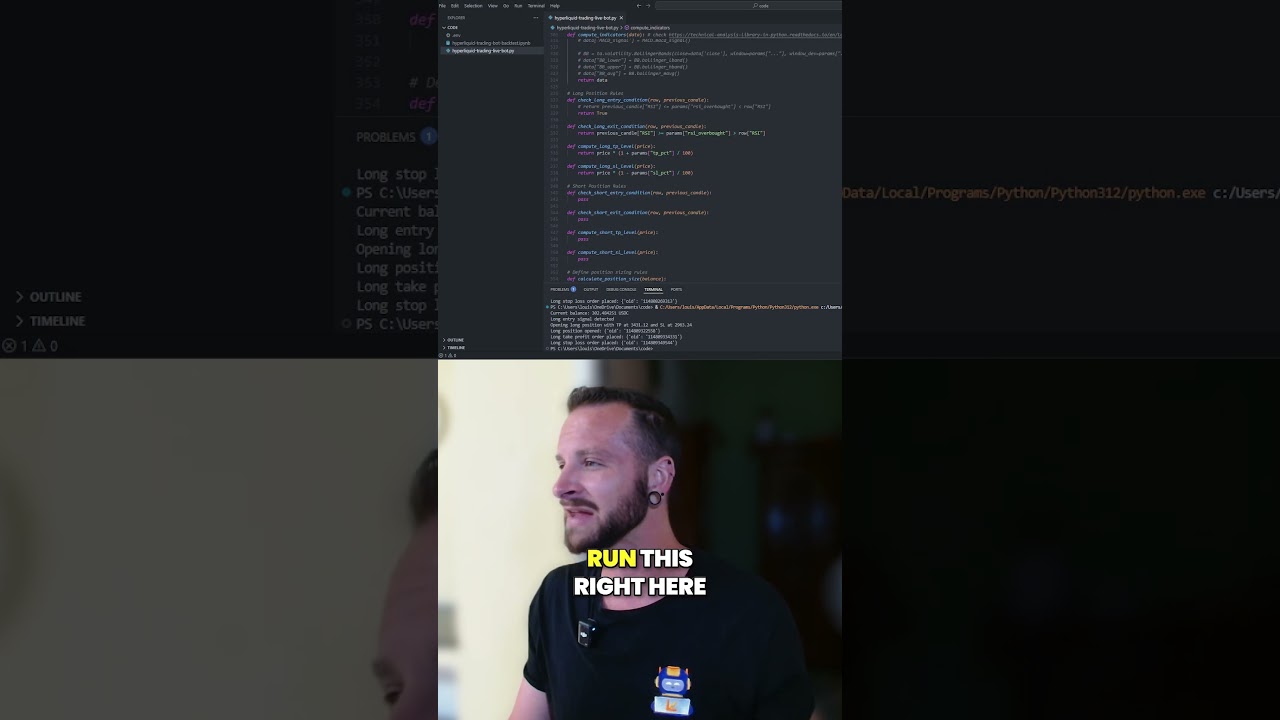 Python Bot Executes Live Crypto Trade in Seconds! #hyperliquid #tradingbot  #crypto #python - YouTube