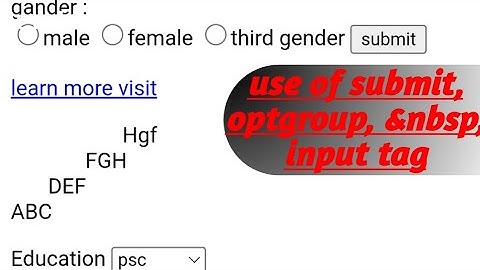 HTML List tag | HSC ICT Chapter-4 | Ordered Unordered and Definition List Tag Details।use of input
